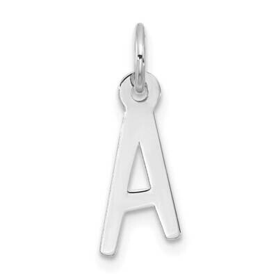 Large Slanted Block Initial A Charm 10k White Gold 10WC1555A, MPN: 10WC1555A,