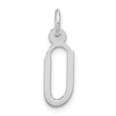 Large Slanted Block Initial U Charm 10k White Gold 10WC1555U, MPN: 10WC1555U,