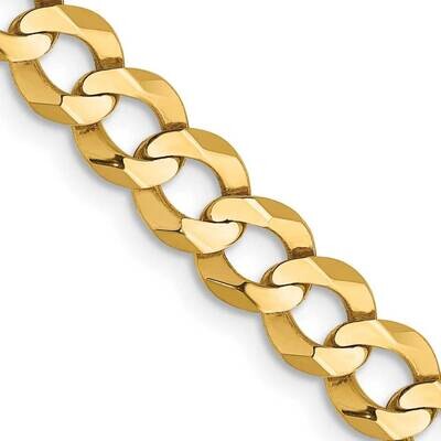 5.9mm Lightweight Flat Cuban Chain 18 Inch 10k Gold 10LCB150-18, MPN: 10LCB150-18,