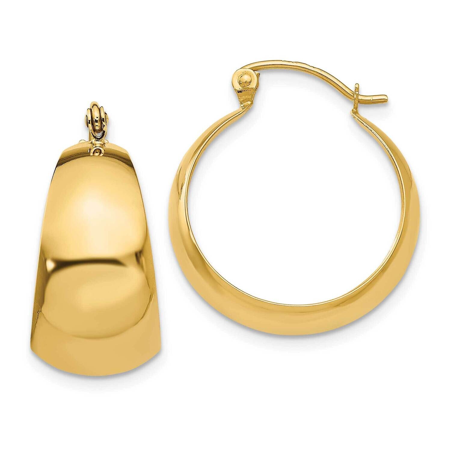 10.5mm Tapered Hoop Earrings 10k Polished Gold 10E673, MPN: 10E673,