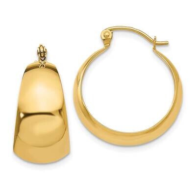 10.5mm Tapered Hoop Earrings 10k Polished Gold 10E673, MPN: 10E673,