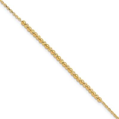 Diamond-Cut Beaded 7.5 Inch Bracelet 10k Gold 10SF3030Y-7.5, MPN: 10SF3030Y-7.5, 196904149195