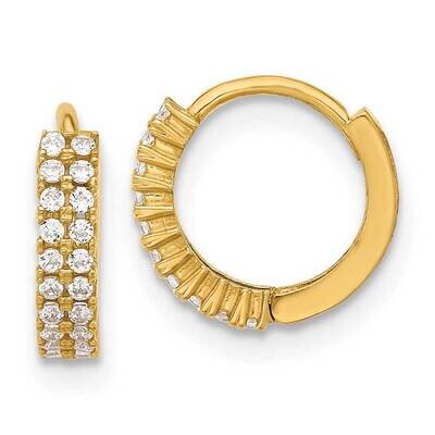 2.5mm CZ Hinged Hoop Earrings 10k Polished Gold 10ER352, MPN: 10ER352,