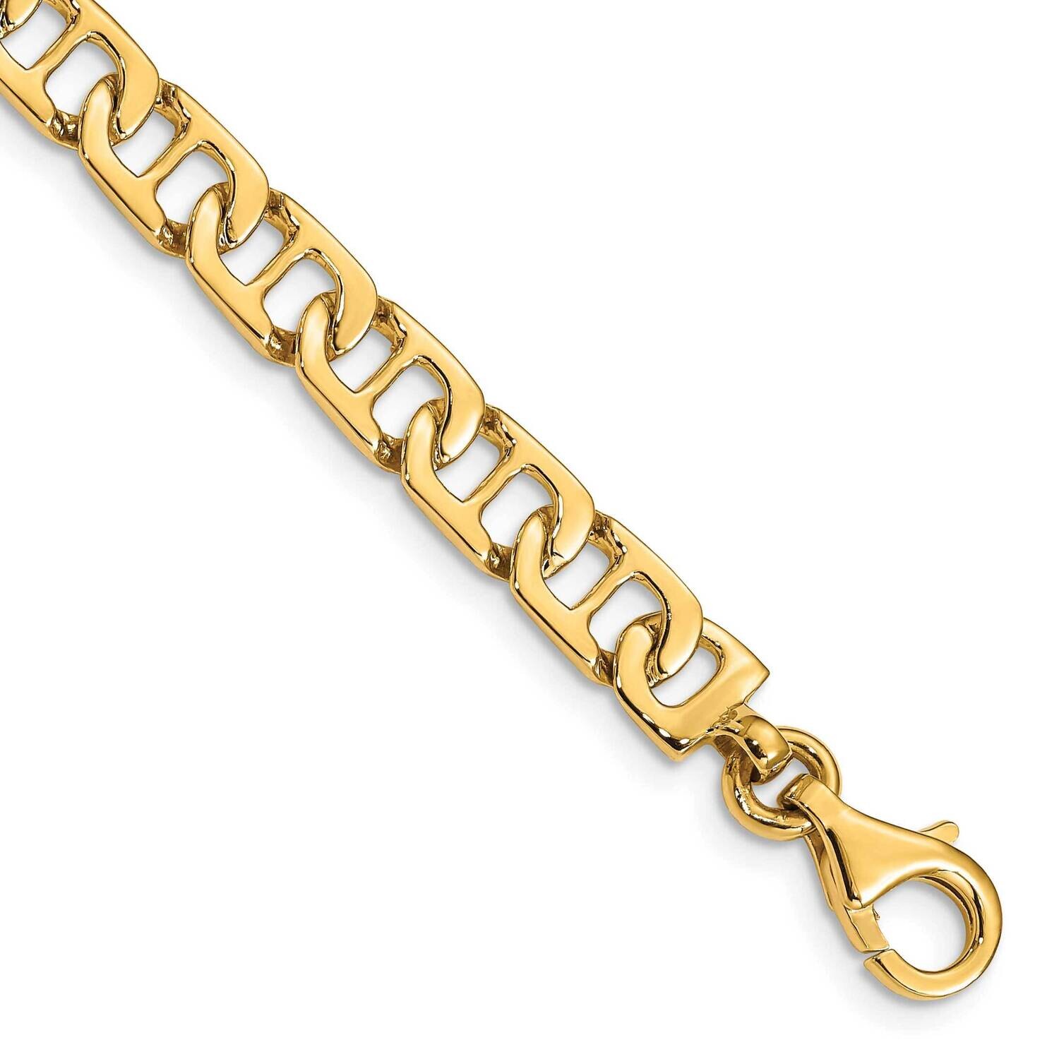 6.5mm Hand-Polished Fancy Anchor Link Bracelet 8 Inch 10k Gold 10LK678-8 by Men&#39;s Jewelry and Acces…