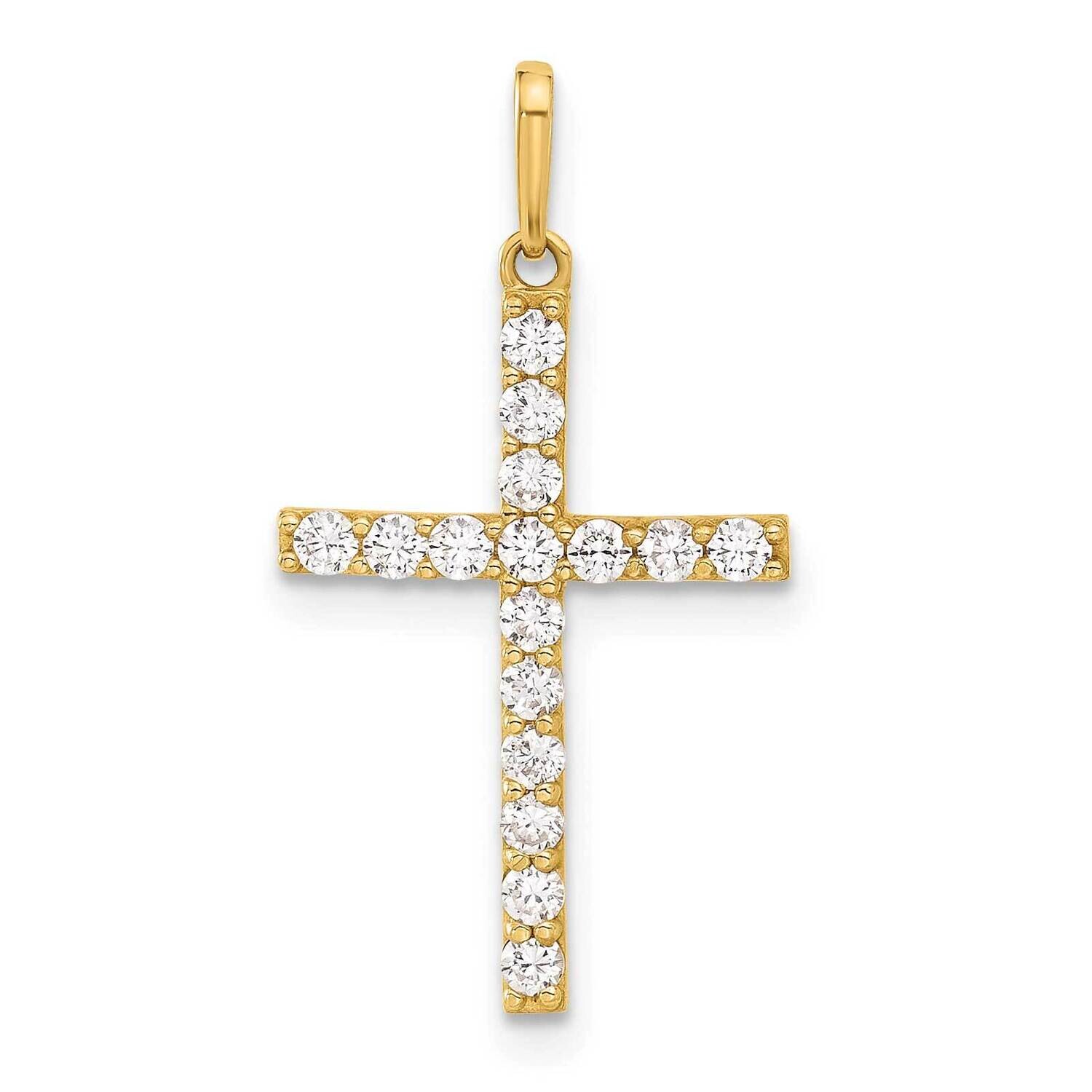 CZ Latin Cross Charm 10k Polished Gold 10C1499 by Men&#39;s Jewelry and Accessories, MPN: 10C1499,