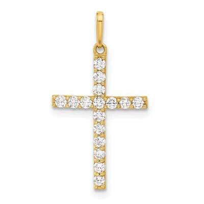 CZ Latin Cross Charm 10k Polished Gold 10C1499 by Men&#39;s Jewelry and Accessories, MPN: 10C1499,