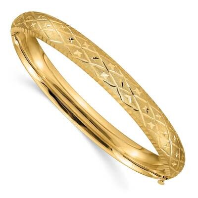 5/16 Diamond-Cut Fancy Hinged Bangle Bracelet 7 Inch 10k Gold 10DB96, MPN: 10DB96,
