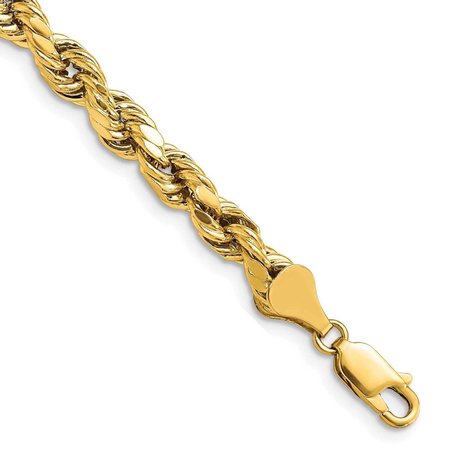 5.5mm Semi-Solid Diamond-Cut Rope Chain 9 Inch 10k Gold 10DH040-9