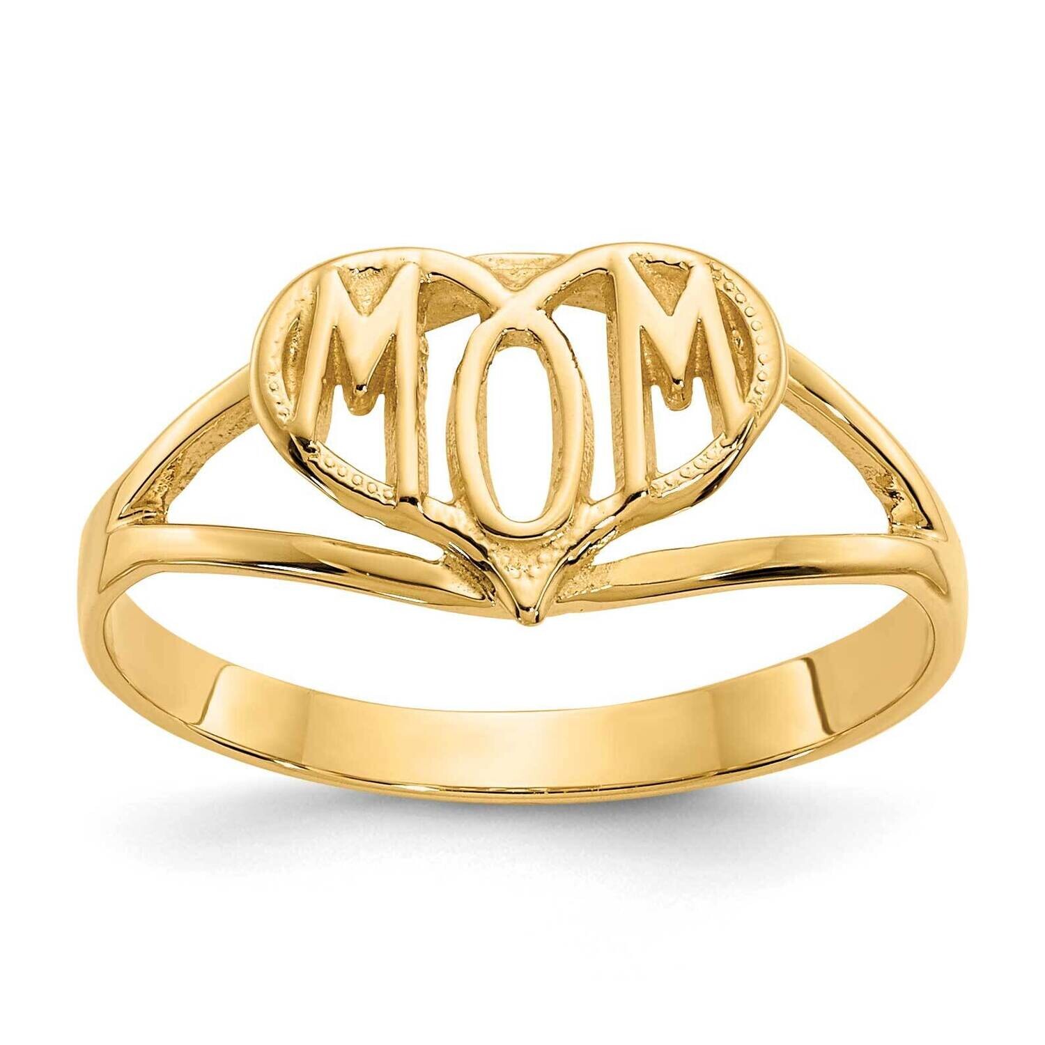 Mom Heart Ring 10k Polished Gold 10R423, MPN: 10R423,