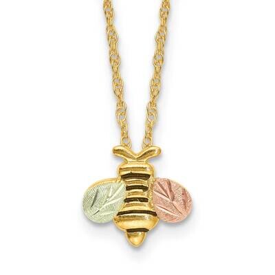 12K Accents Black Hills Gold Antiqued Bee 18 Inch Necklace 10k Gold 10BH733-18, MPN: 10BH733-18,