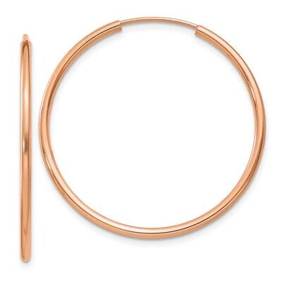 Polished Endless Tube Hoop Earrings 10k Rose Gold 10TF786, MPN: 10TF786, 196904147603