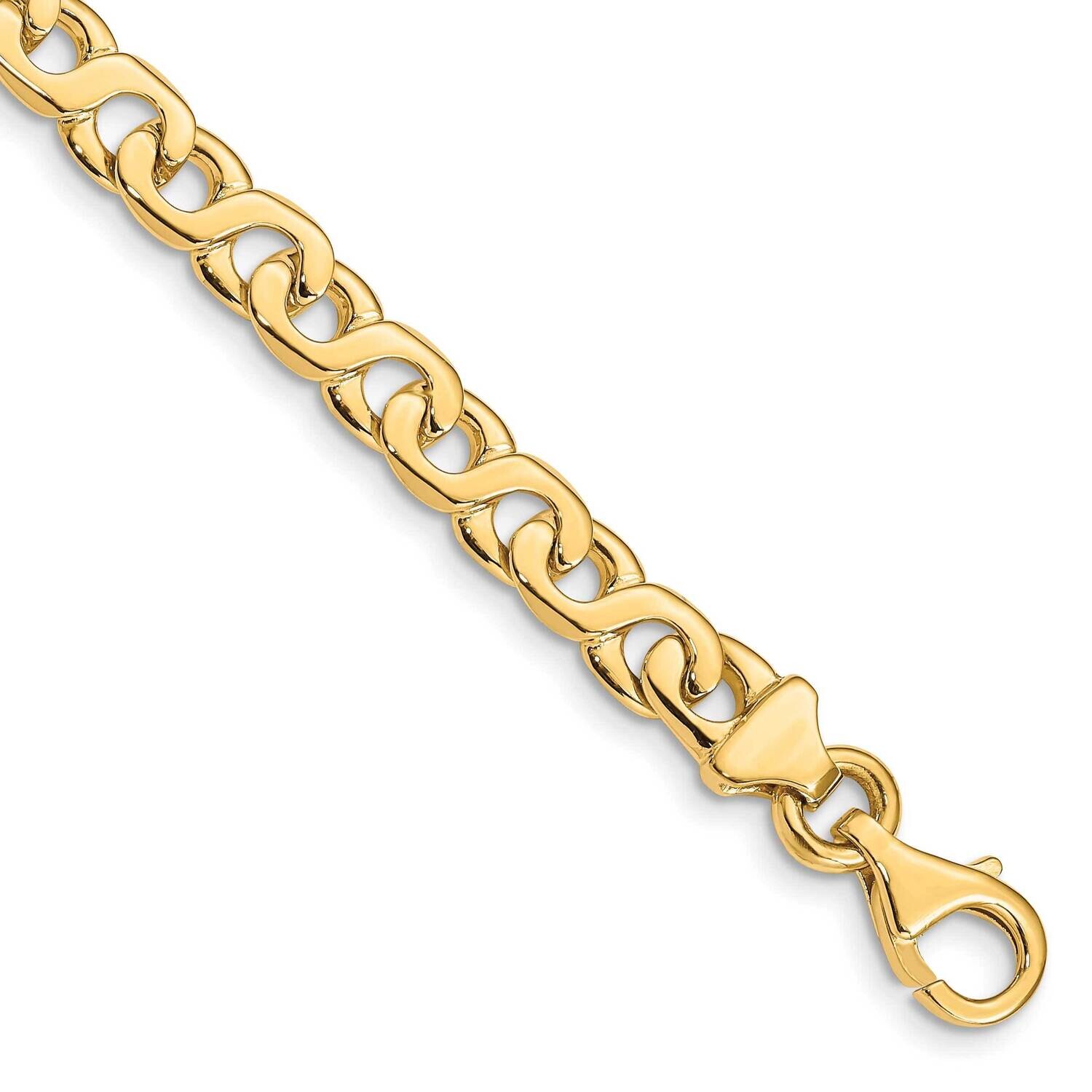 6.2mm Hand-Polished Fancy Link Bracelet 7 Inch 10k Gold 10LK170-7