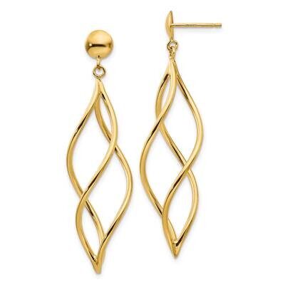 Curved Tube Dangle Earrings 10k Gold 10E965, MPN: 10E965,