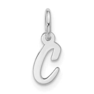 Small Script Initial C Charm 10k White Gold 10WC1556C, MPN: 10WC1556C,