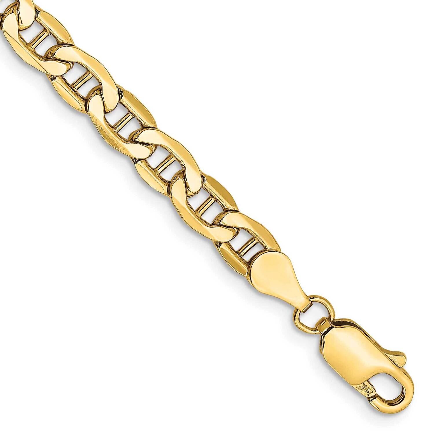 4.75mm Semi-Solid Anchor Chain 7 Inch 10k Gold 10BC101-7