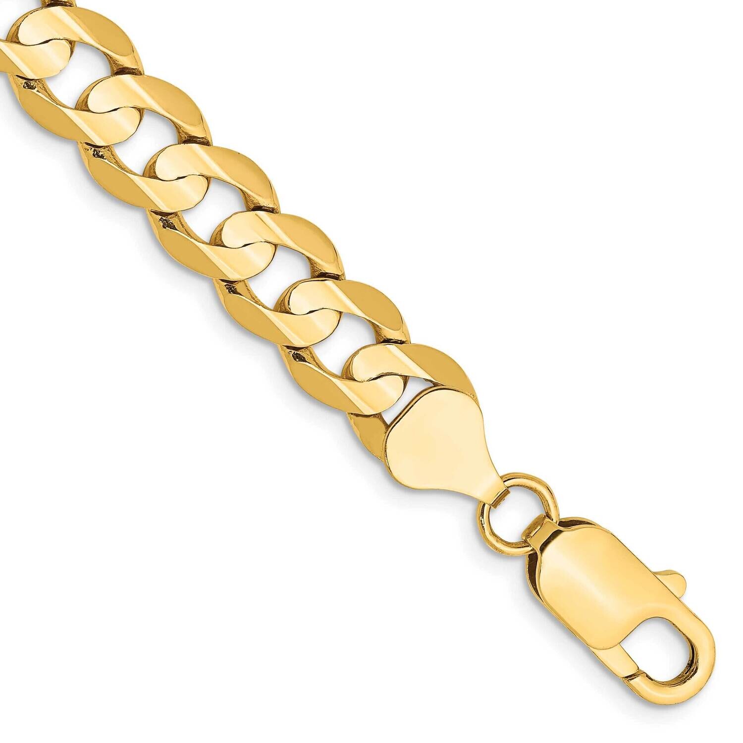 7.5mm Open Concave Curb Chain 9 Inch 10k Gold 10LCR200-9