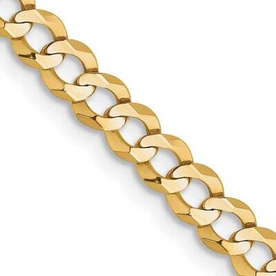 3.7mm Lightweight Flat Cuban Chain 22 Inch 10k Gold 10LCB100-22, MPN: 10LCB100-22,