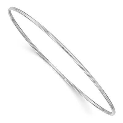 1.5mm Polished Slip-On Bangle Bracelet 8 Inch 10k White Gold 10DB631, MPN: 10DB631,