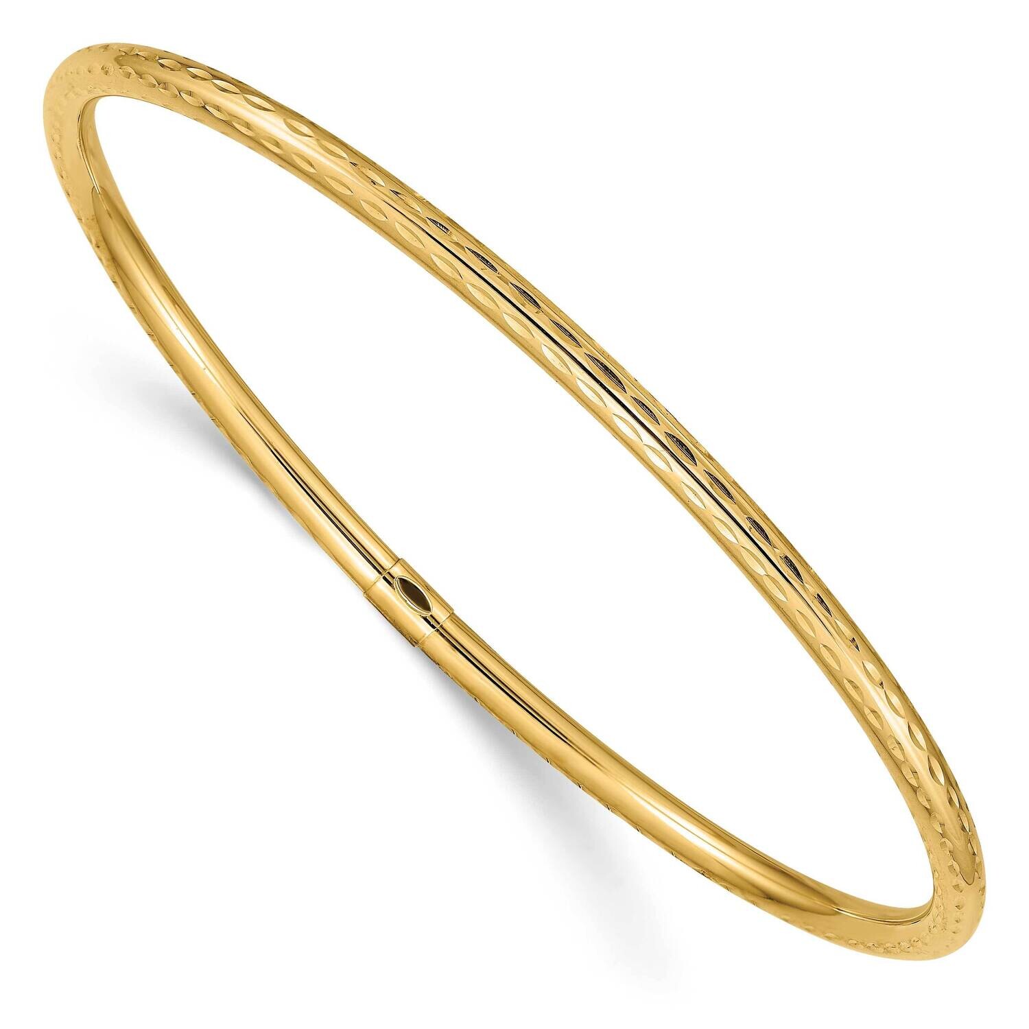 3mm Diamond-Cut Tube Slip-On Bangle 10k Gold 10DB477, MPN: 10DB477,