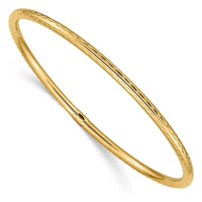 3mm Diamond-Cut Tube Slip-On Bangle 10k Gold 10DB477, MPN: 10DB477,