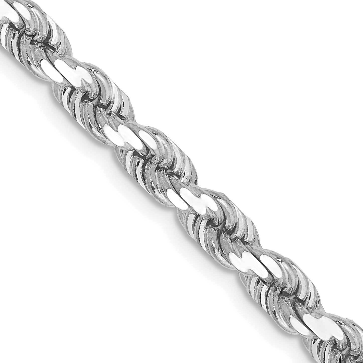 4.5mm Diamond-Cut Rope Chain 24 Inch 10k White Gold 10K035W-24