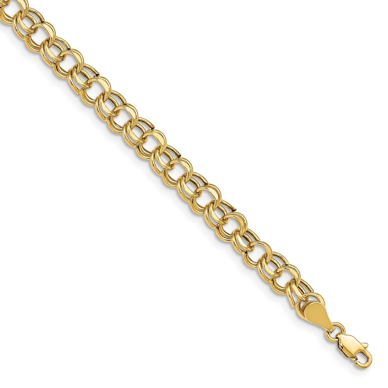 Lite 5.5mm Double Link Charm Bracelet 8 Inch 10k Gold 10SSD2-8, MPN: 10SSD2-8,