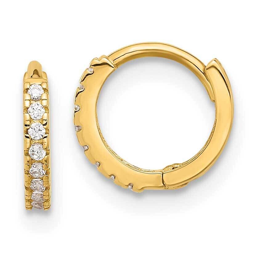1.5mm CZ Hinged Hoop Earrings 10k Polished Gold 10ER351, MPN: 10ER351,