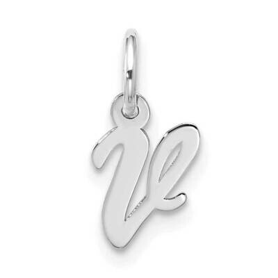 Small Script Initial V Charm 10k White Gold 10WC1556V, MPN: 10WC1556V,