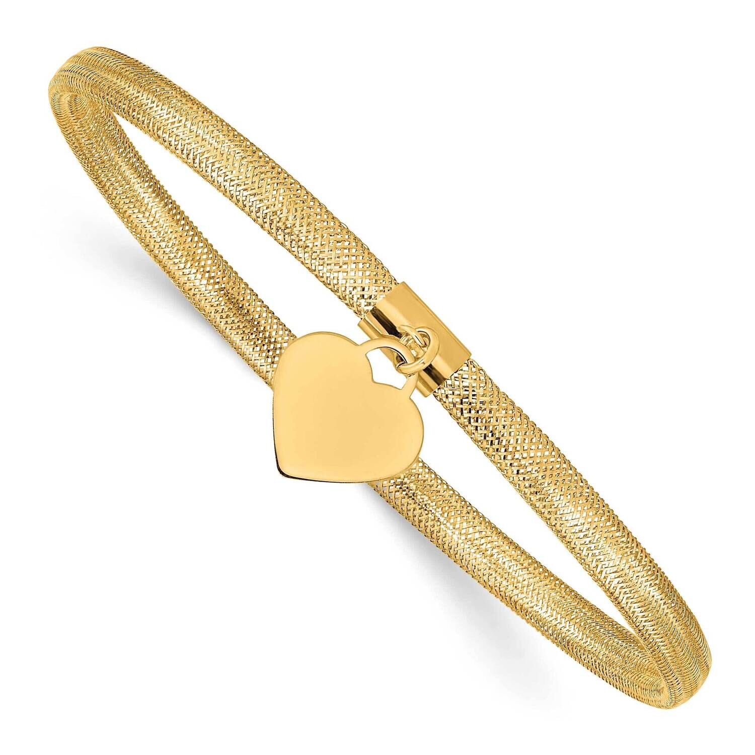 Heart Stretch Mesh Bracelet 7.5 Inch 10k Gold 10SF2749, MPN: 10SF2749, 196904097472
