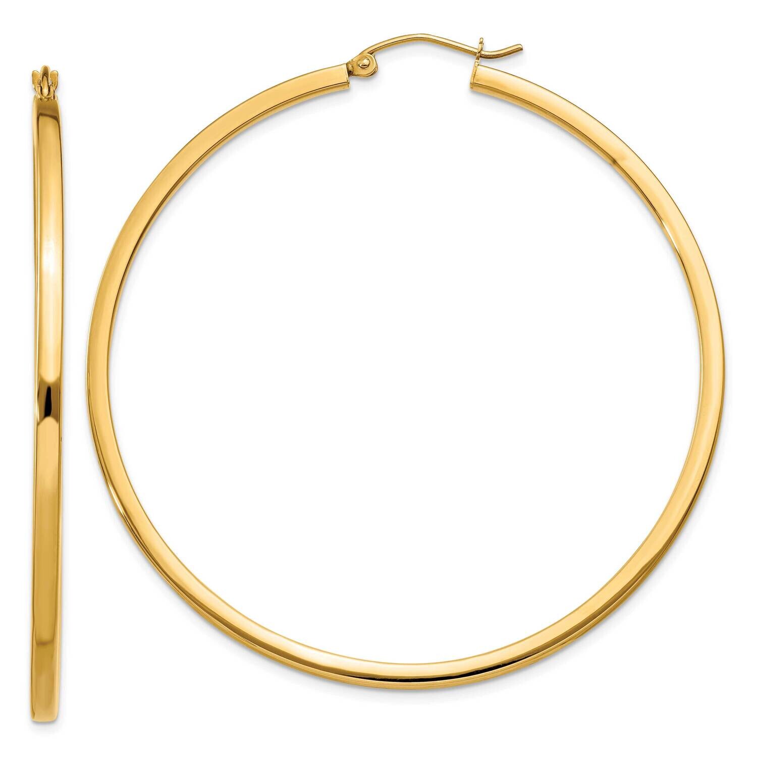 2mm Square Tube Hoop Earrings 10k Gold 10T1074, MPN: 10T1074,