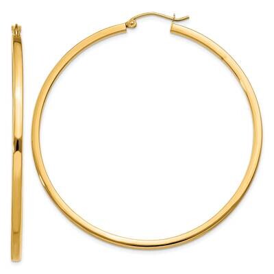 2mm Square Tube Hoop Earrings 10k Gold 10T1074, MPN: 10T1074,