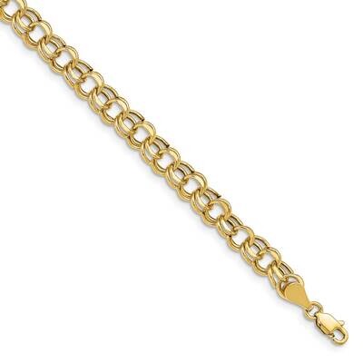 Lite 5.5mm Double Link Charm Bracelet 7 Inch 10k Gold 10SSD2-7, MPN: 10SSD2-7,