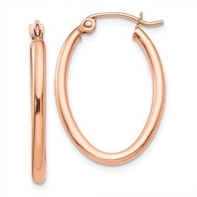 Oval Hoop Earrings 10k Rose Gold 10TF595, MPN: 10TF595,