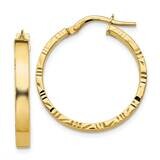 Diamond Cut Edge Medium 3mm Polished Hoop Earrings 10k Gold 10TF813, MPN: 10TF813,