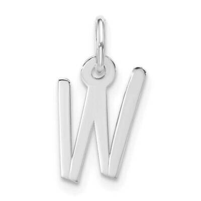Large Slanted Block Initial W Charm 10k White Gold 10WC1555W, MPN: 10WC1555W,