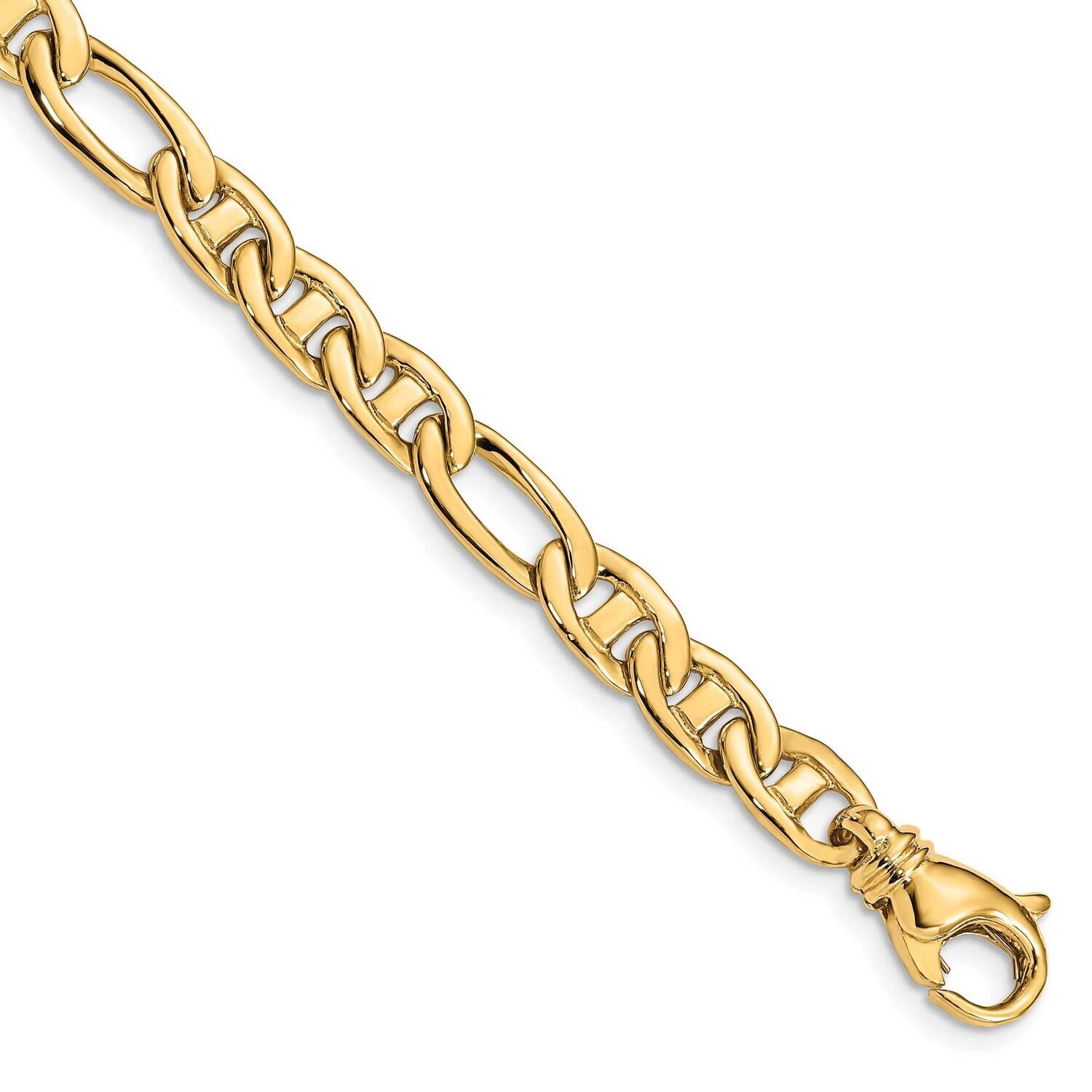 6.5mm Solid Hand-Polished 3 &amp; 1 Flat Anchor Chain 7.25 Inch 10k Gold 10FL438-7.25 by Men&#39;s Jewelry …