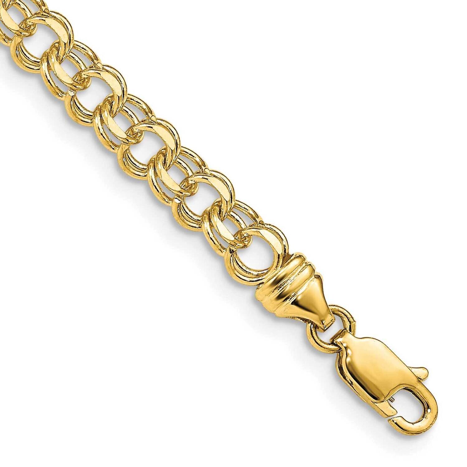 7 Inch 4.75mm Solid Double Link Charm Bracelet 10k Gold 10DOH16-7, MPN: 10DOH16-7,