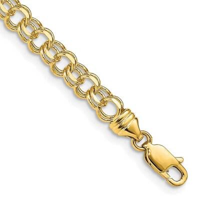 7 Inch 4.75mm Solid Double Link Charm Bracelet 10k Gold 10DOH16-7, MPN: 10DOH16-7,