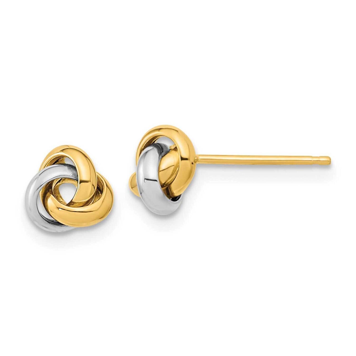 Polished Love Knot Post Earrings 10k Two-Tone Gold 10TL1047TT, MPN: 10TL1047TT, 196904097212