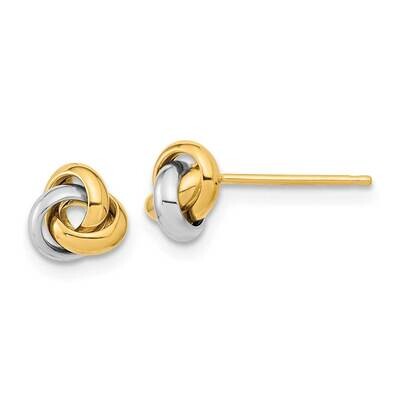 Polished Love Knot Post Earrings 10k Two-Tone Gold 10TL1047TT, MPN: 10TL1047TT, 196904097212
