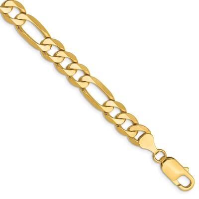 7.5mm Flat Figaro Chain 9 Inch 10k Gold 10FG200-9, MPN: 10FG200-9,