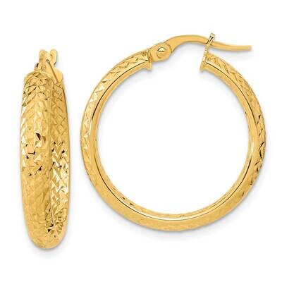 Diamond-Cut Inside Out Fancy Hoop Earrings 10k Polished Gold 10TC1024, MPN: 10TC1024,