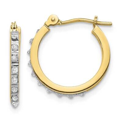Diamond Fascination Small Hinged Hoop Earrings 10k Gold 10DF172, MPN: 10DF172,