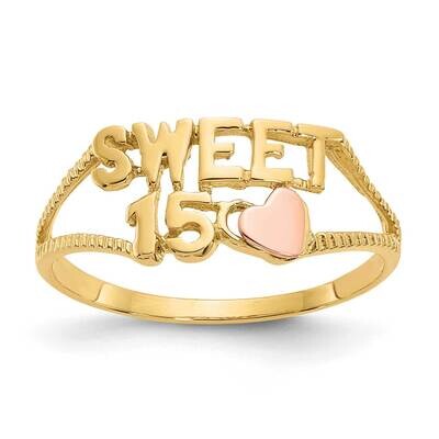 Sweet 15 Heart Ring 10k Two-Tone Gold 10K3884, MPN: 10K3884,