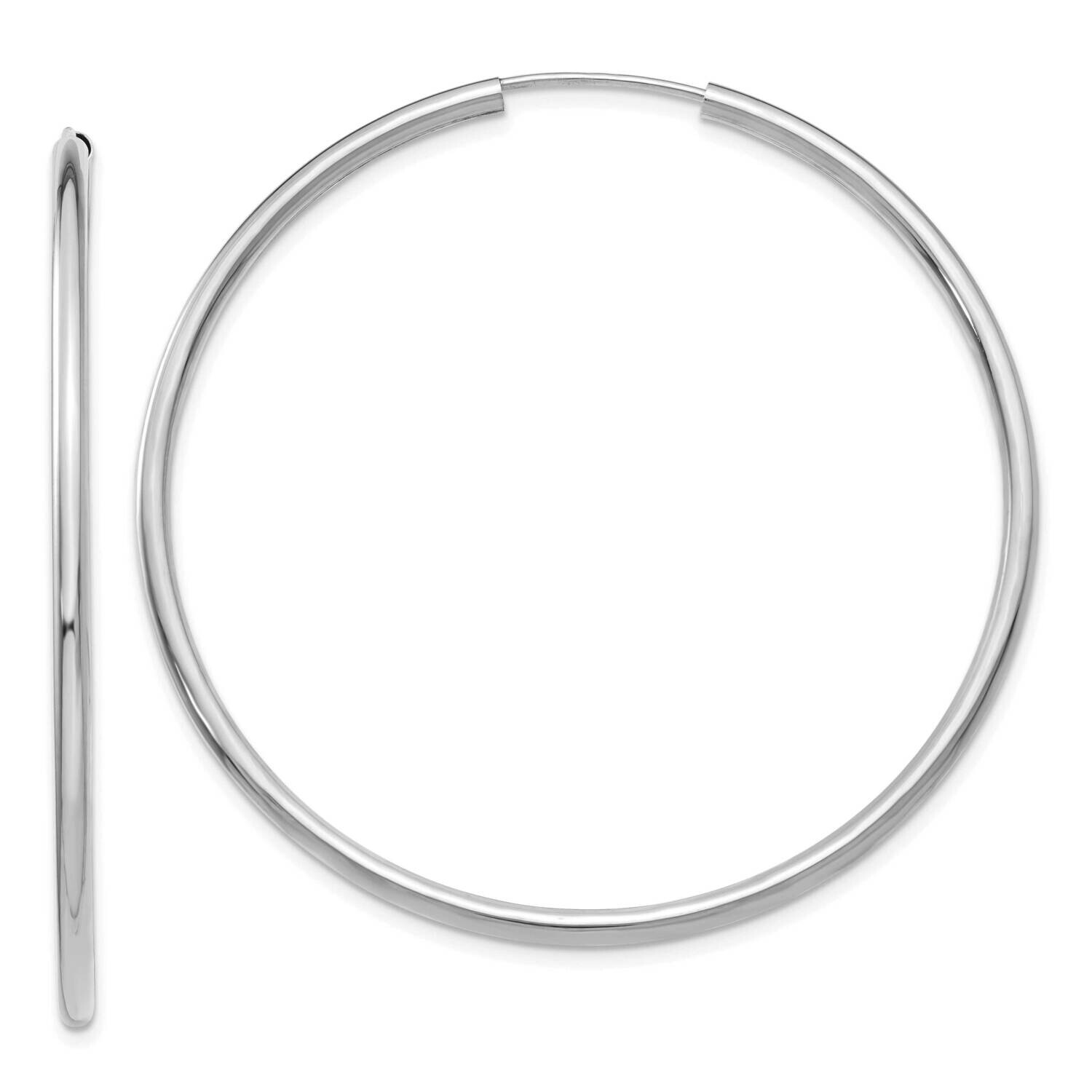 Polished Endless 2mm Hoop Earrings 10k White Gold 10H997, MPN: 10H997,