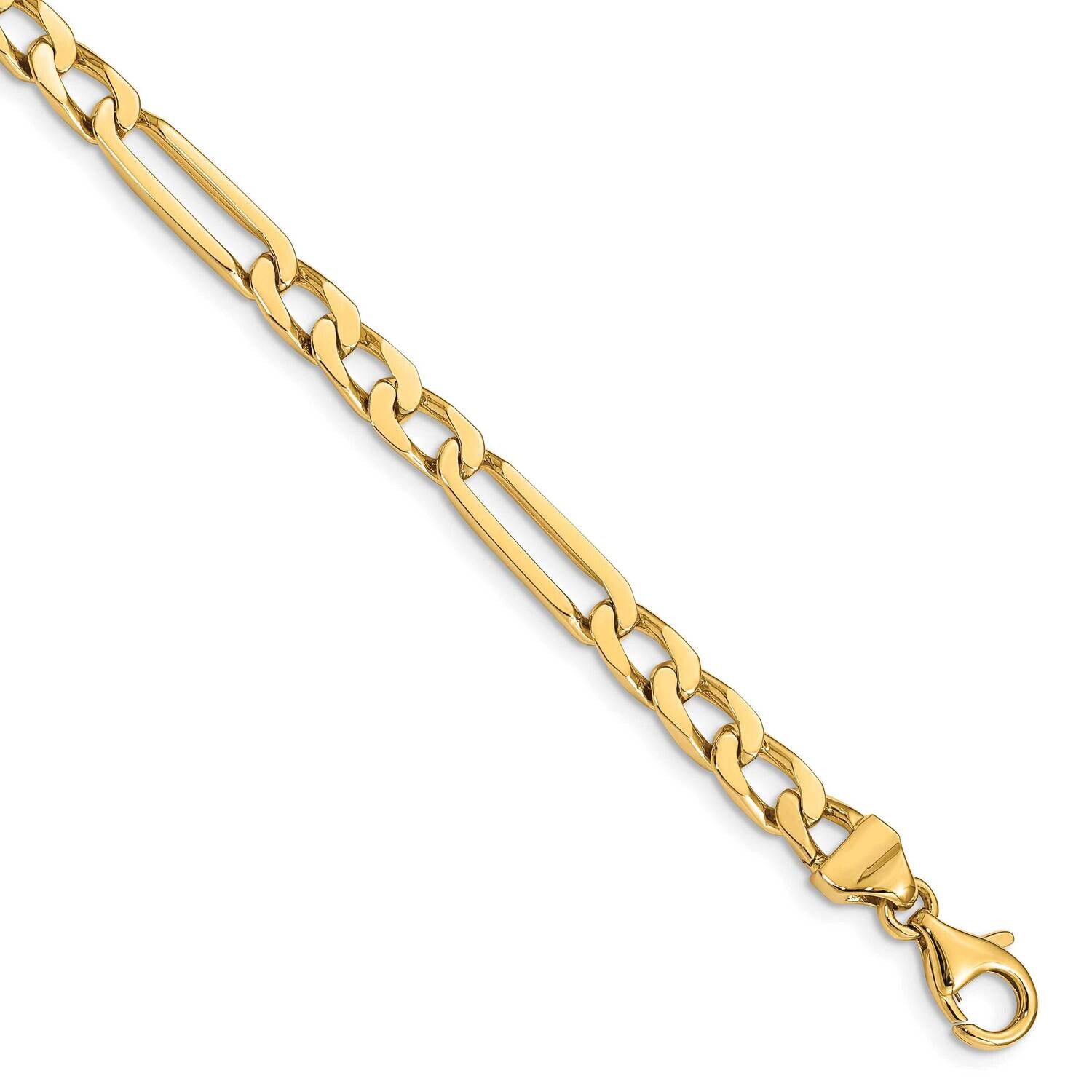 5mm Hand-Polished Figaro Link Bracelet 8 Inch 10k Gold 10LK667-8