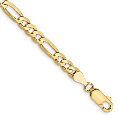 4.75mm Flat Figaro Chain 9 Inch 10k Gold 10FG120-9, MPN: 10FG120-9,