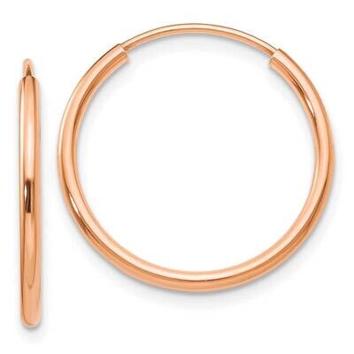 Polished Endless Tube Hoop Earrings 10k Rose Gold 10TF783, MPN: 10TF783,