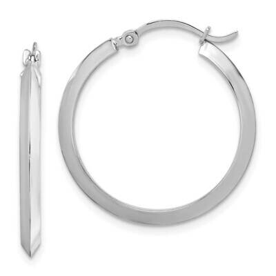 Polished Hoop Earrings 10k White Gold 10TF1630W, MPN: 10TF1630W,