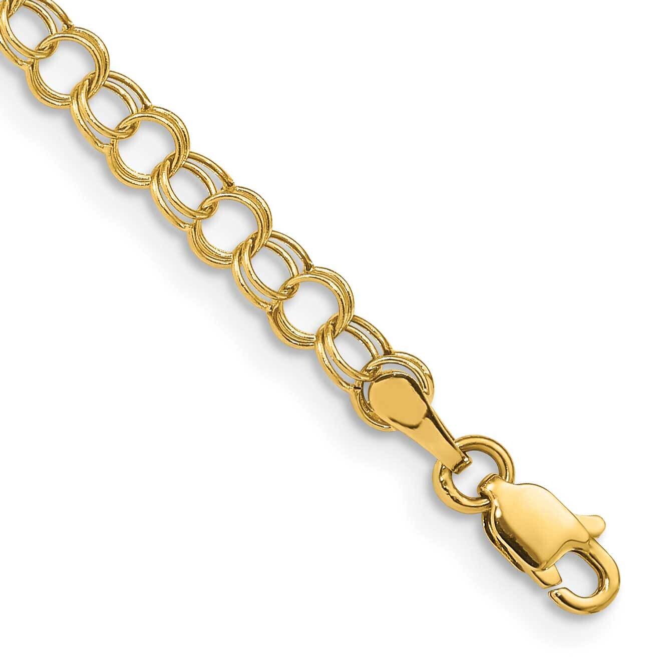 Hollow Double Link Charm Bracelet 5.5 Inch 10k Gold 10DO350-5.5, MPN: 10DO350-5.5,